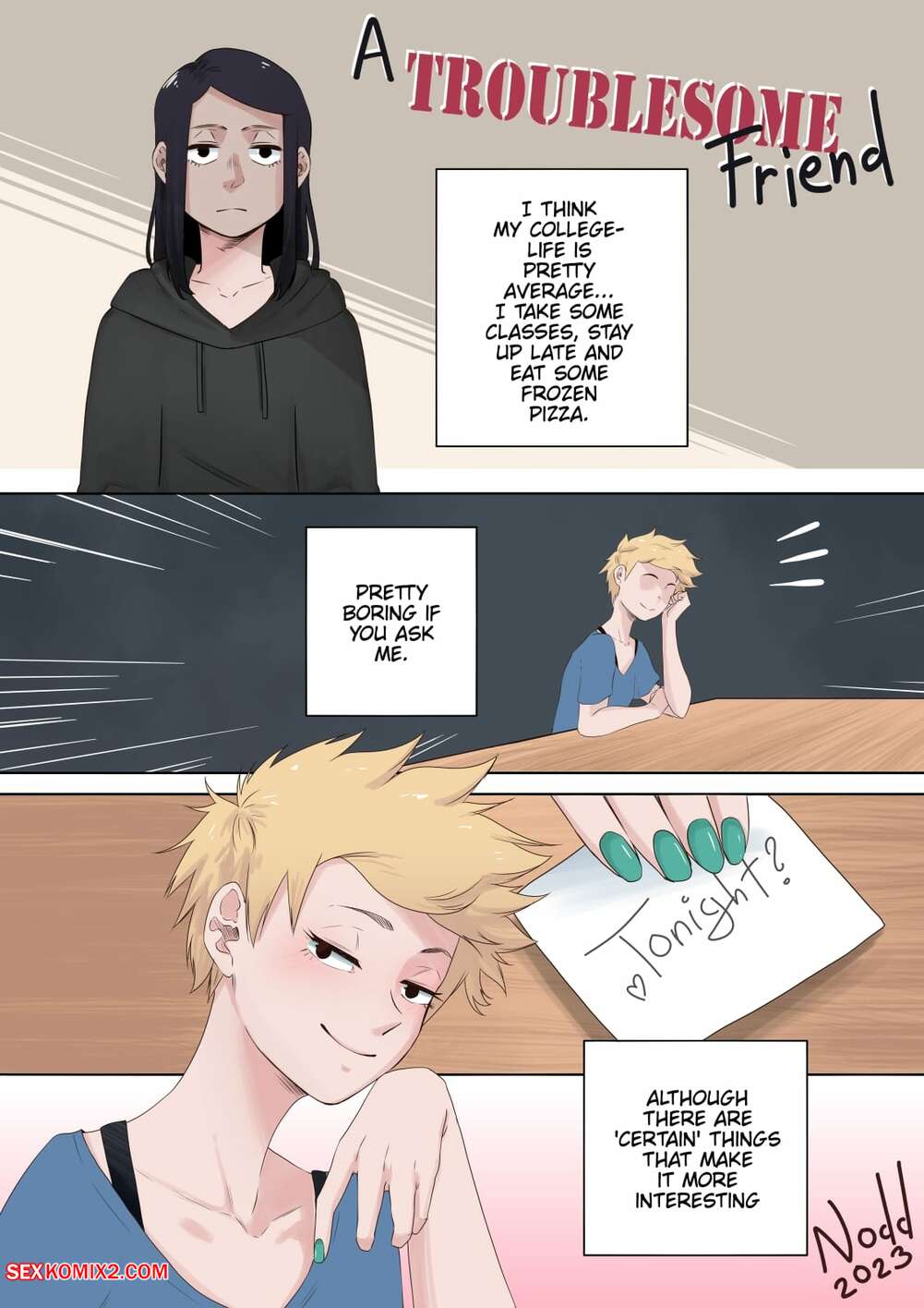 Porn comics A Troublesome Friend. Noddarts.