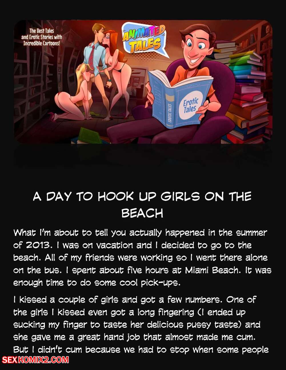 Porn comics Animated Tales. WC TF.  A DAY TO HOOK UP GIRLS ON THE BEACH