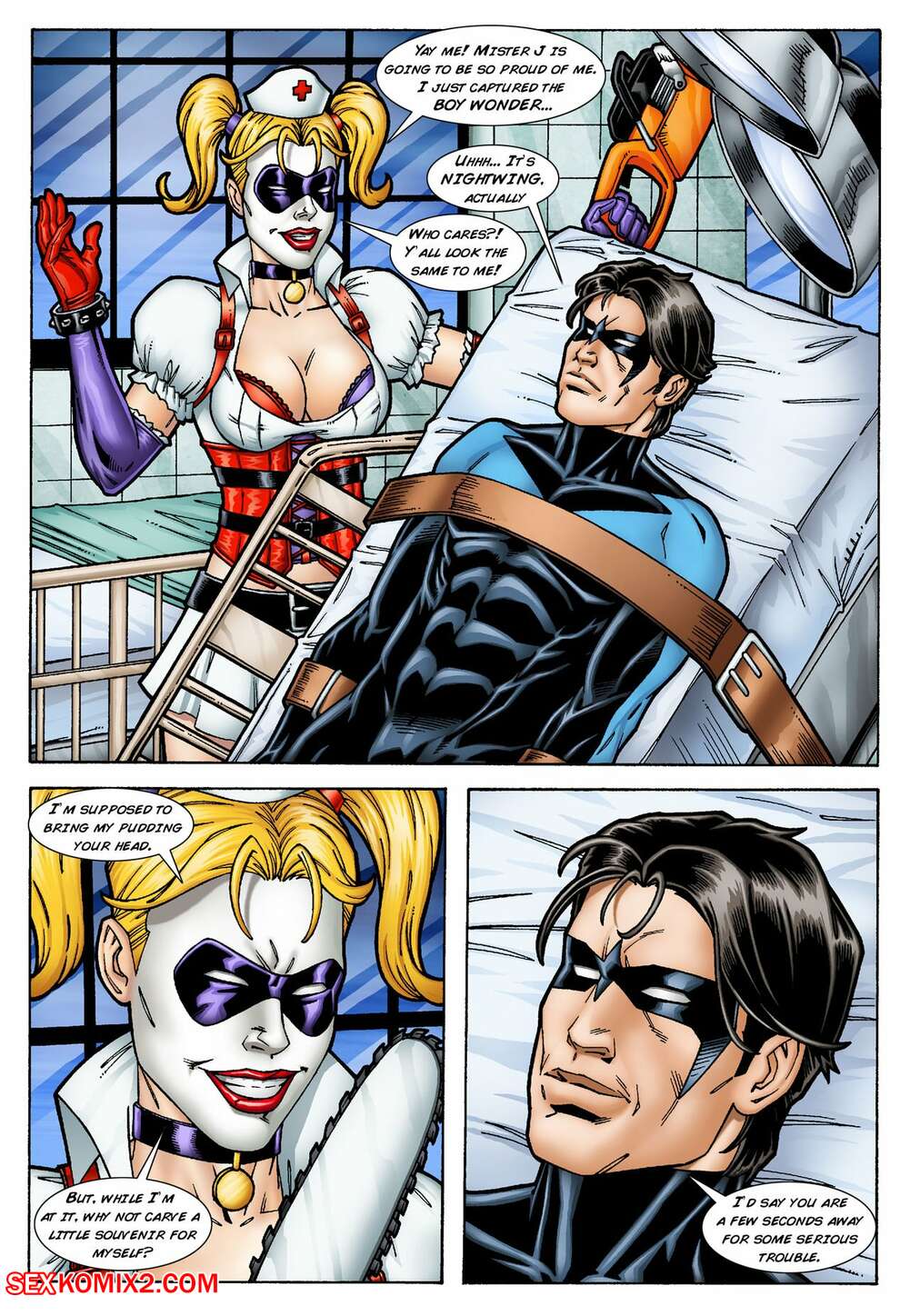 Porn comics Batman and Nightwing discipline Harley. Chapter 1. Leandro Comics.