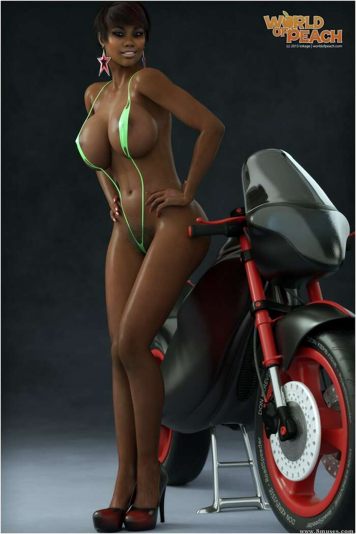 Porn comics Black woman and motorcycle.