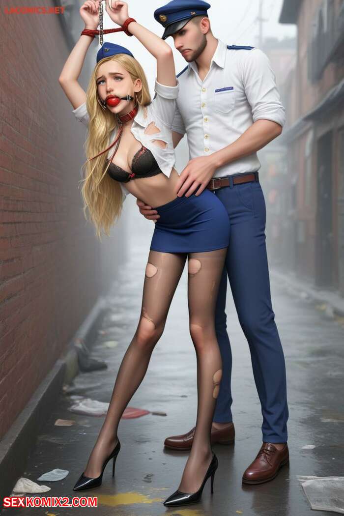 Porn comics Bondage Stewardess Blonde Hat. AI Generated