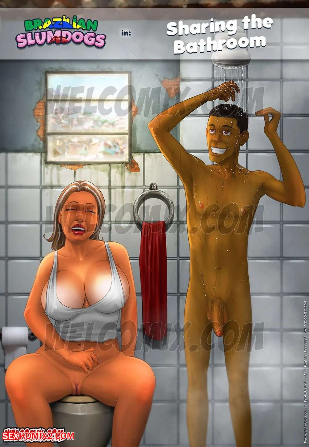 Porn comics Brazilian Slumdogs. Sharing The Bathroom. Chapter 2. WC TF.