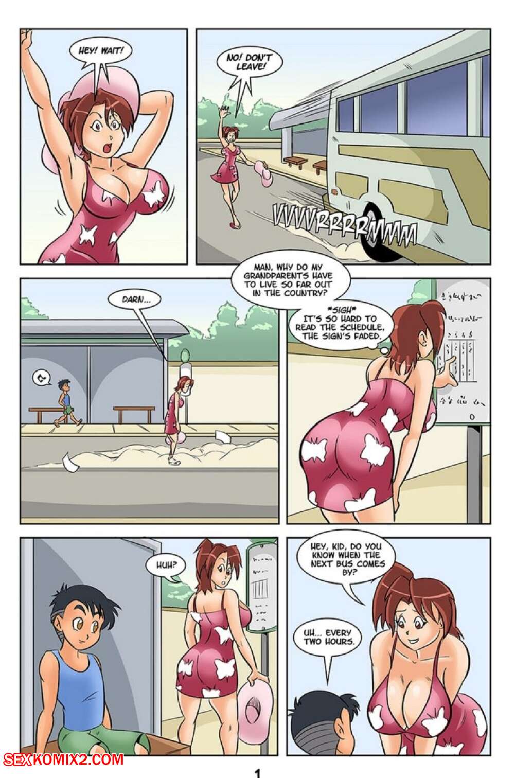 Porn comics Bus stop romp. Glassfish.