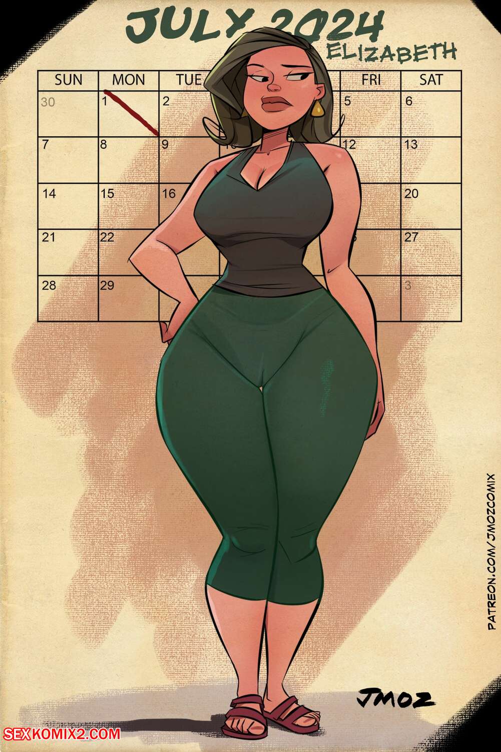 Porn comics Calendar Girls Elizabeth July. jMoz Comix.