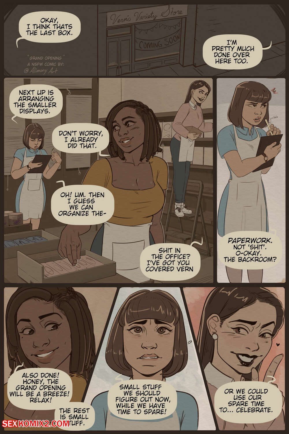 Porn comics Grand Opening. Alimonyart