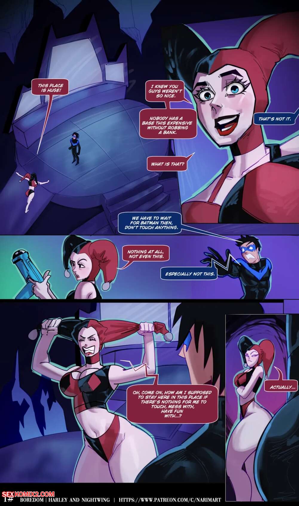 Porn comics Harley X Nightwing. Batman. Boredom
