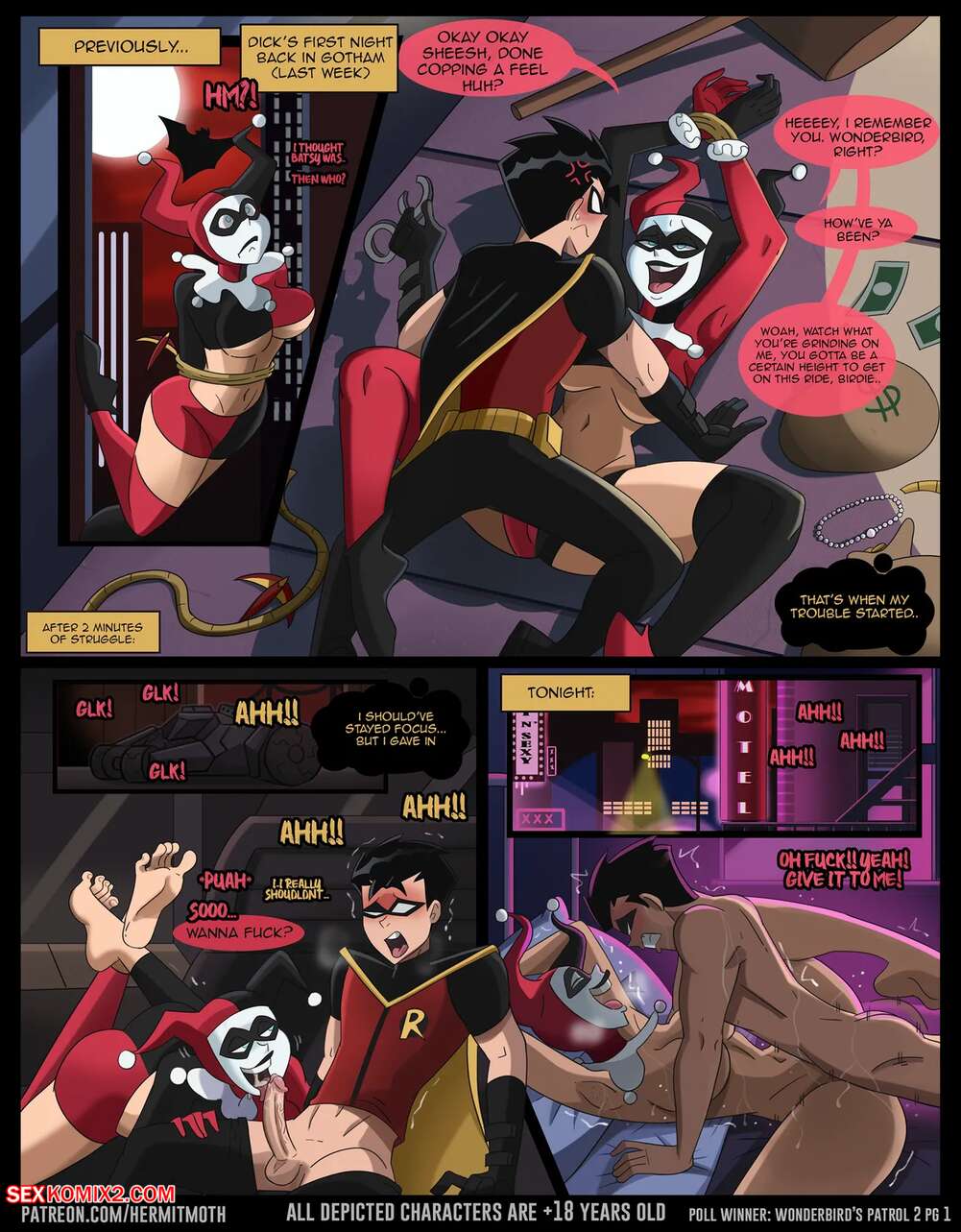 Porn comics Harley x Robin Wonderbirds Patrol 2. Batman. Hermit Moth