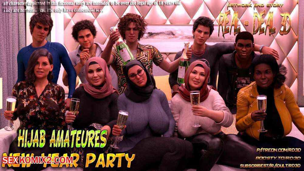 Porn comics Hijab Amateures. New Year Party. RealDeal 3D.