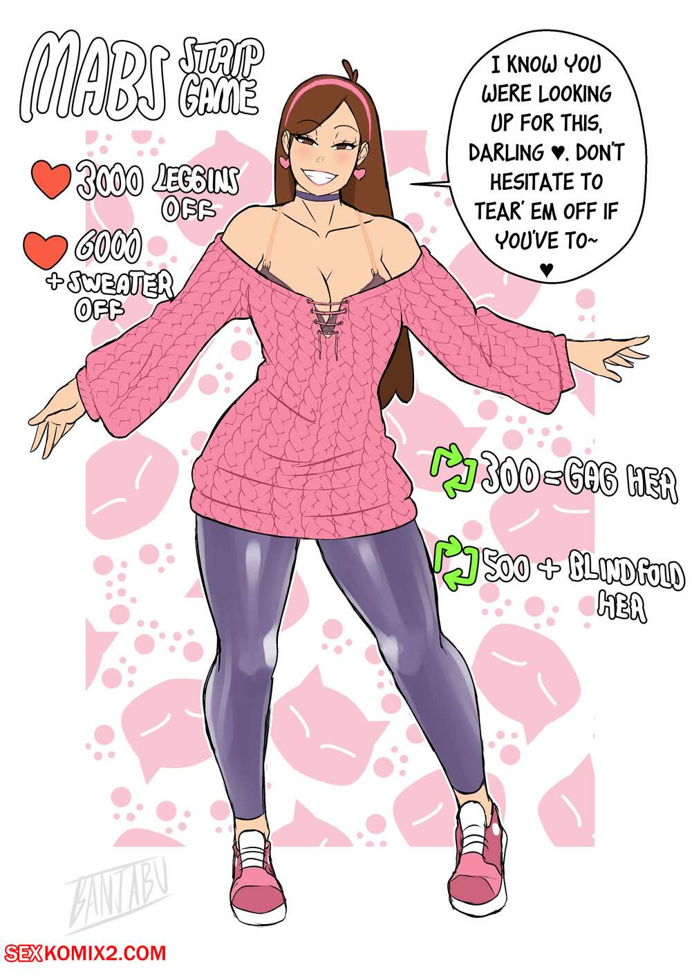 Porn comics Mabel and Candy Stripgame. Gravity Falls. Banjabu.