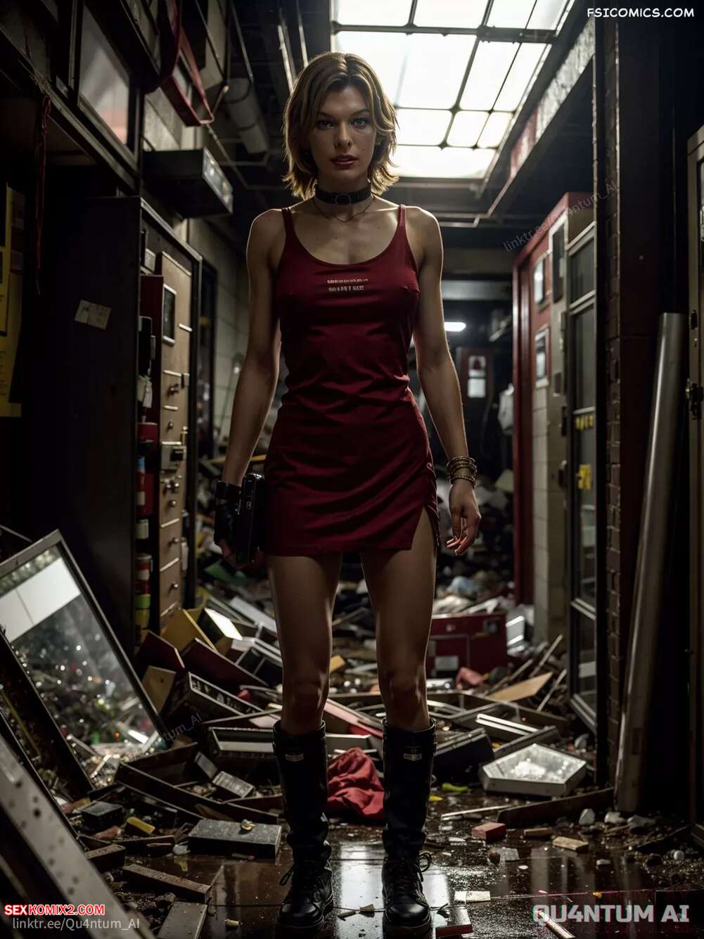 Porn comics Milla Jovovich. Resident Evil Alice. QuantumAI