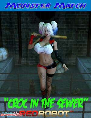 Porn comics Monster Match Croc in the Sewer. RedRobot3D.