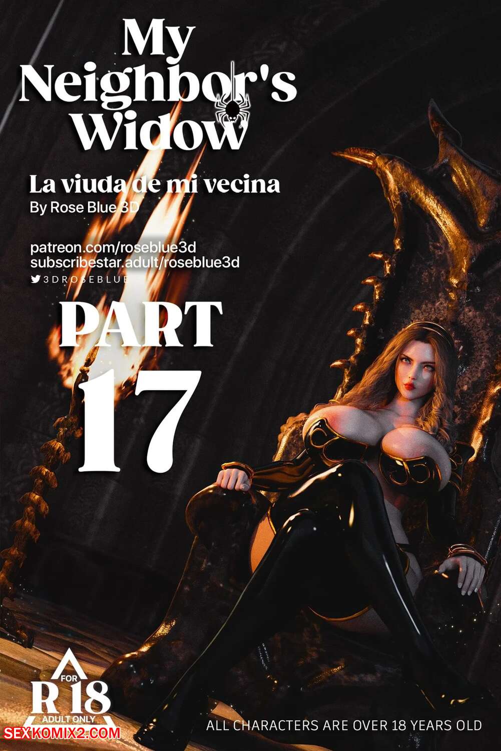 Porn comics My Neighbors Widow. Chapter 17. Rose Blue 3D.