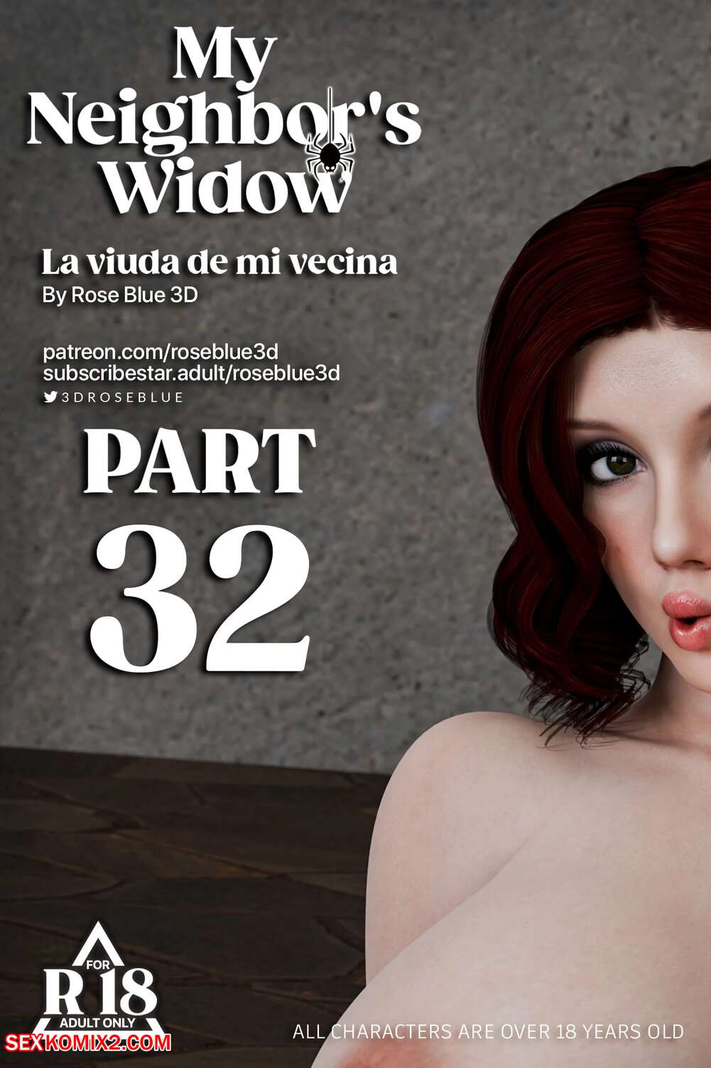 Porn comics My Neighbors Widow. Chapter 32. Rose Blue 3D