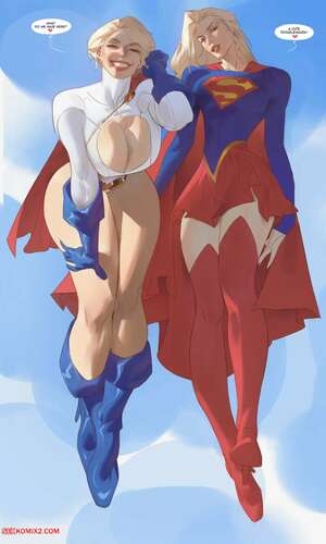 Porn comics Power Girl and Supergirl Tag team. Superman. Saigalisk