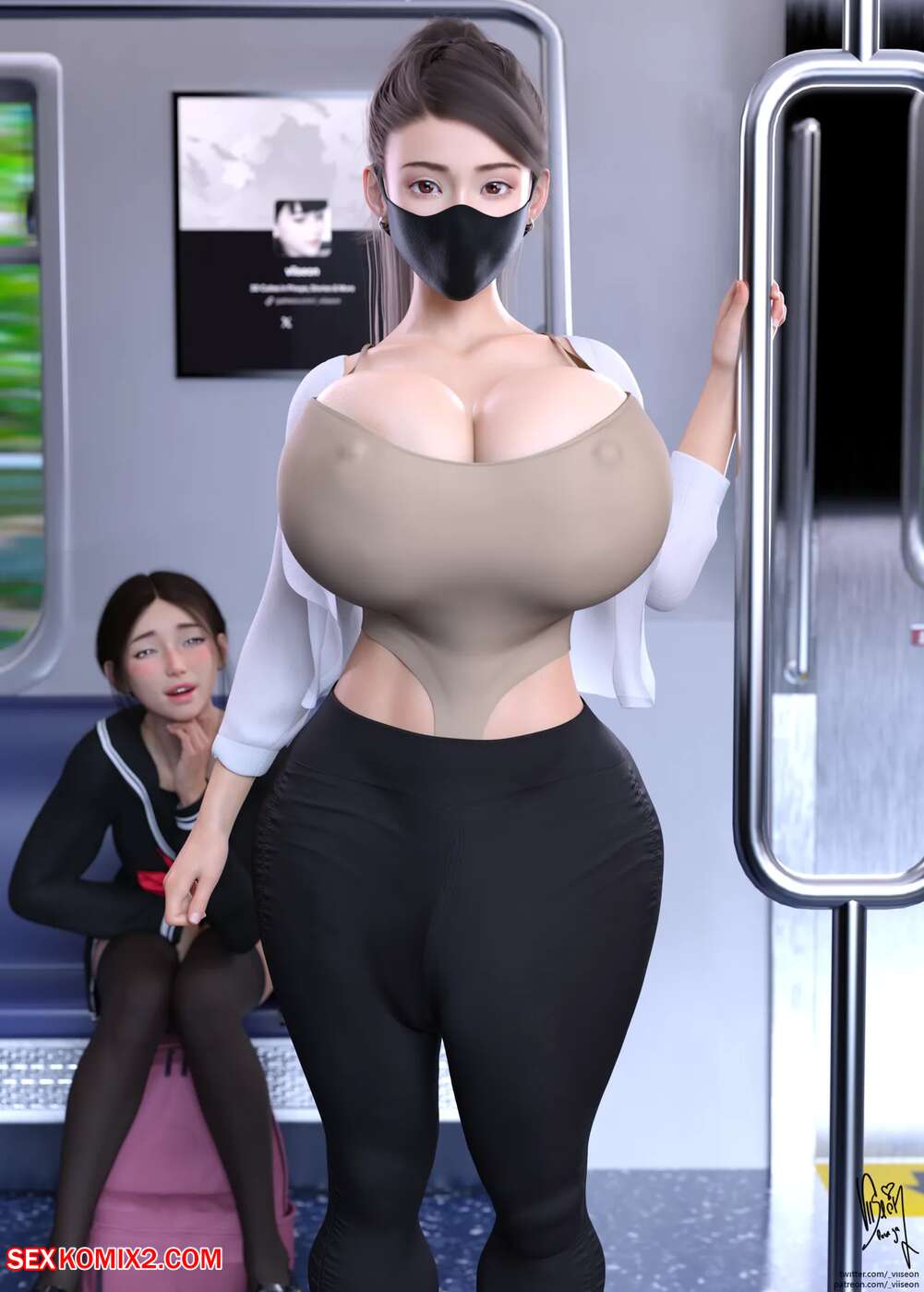 Porn comics Rei and Sakura. Commute. Viiseon