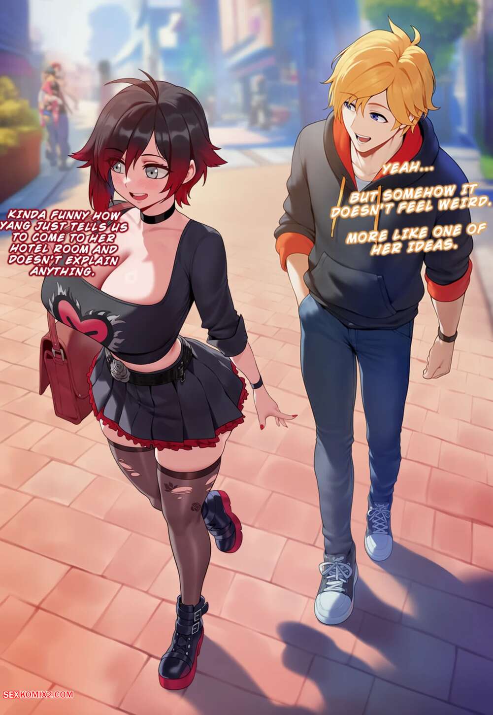 Porn comics RWBY. Ruby x Yang X Jaune. Meiogun