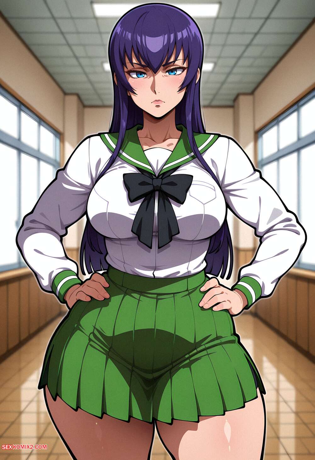 Porn comics Saeko Busujima. Floxin
