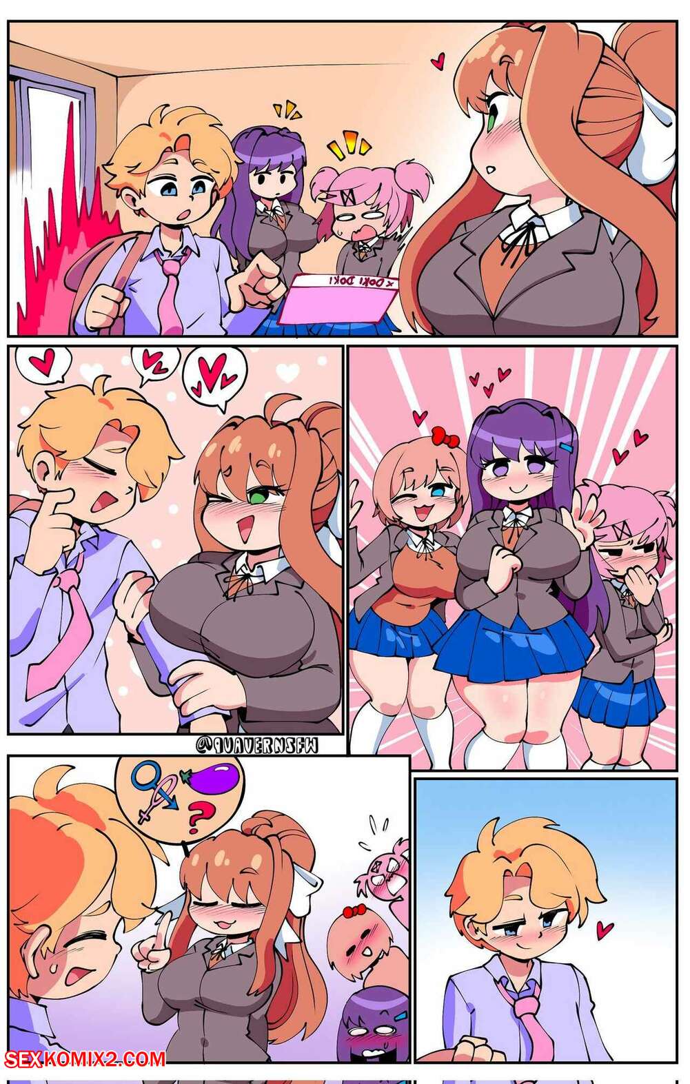 Porn comics Senpai X DDLC Girls. Quaver