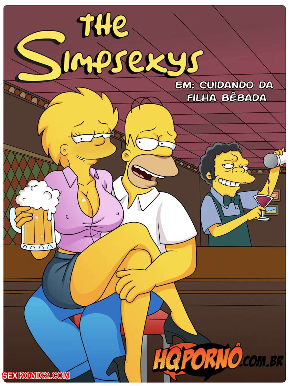 Porn comics Simpsons. Part 16. Caring for a drunk daughter. Os Simpsexys. HQPorno