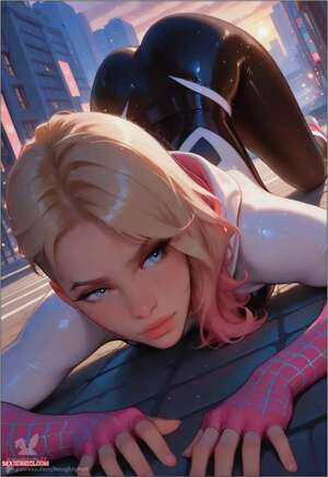 Porn comics Spider Gwen. Rooftop Temptation. NaughtyPuff