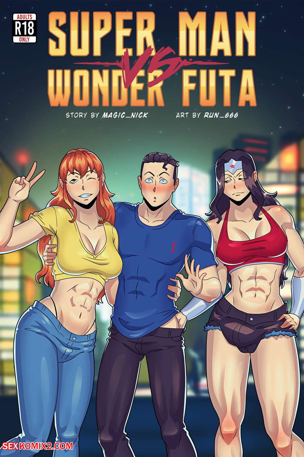Porn comics Superman VS Wonder futa. Run 666
