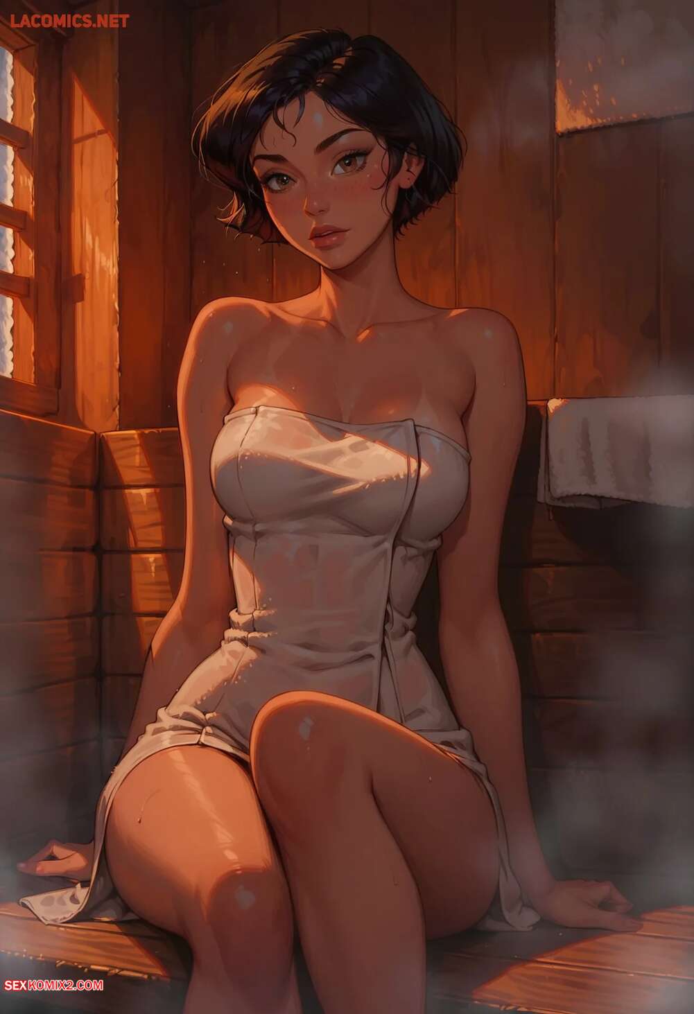 Porn comics Totally Sauna Spies. LowFireStudios