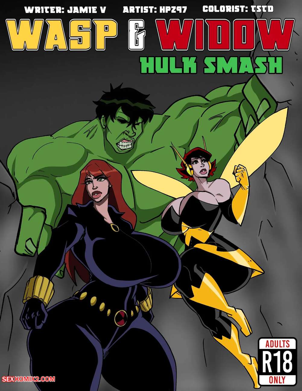 Porn comics Wasp and Widow Hulk Smash. Avengers. HPZ 97