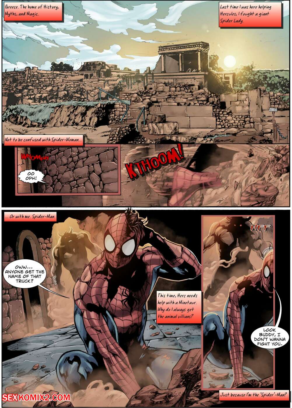 Porn comics When In Greece. Sample Art